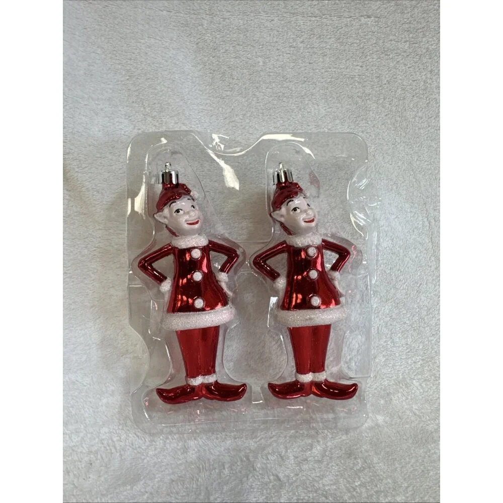 Two 2‎ Pack Elf Ornament Christmas Decorations Tree Trimming
